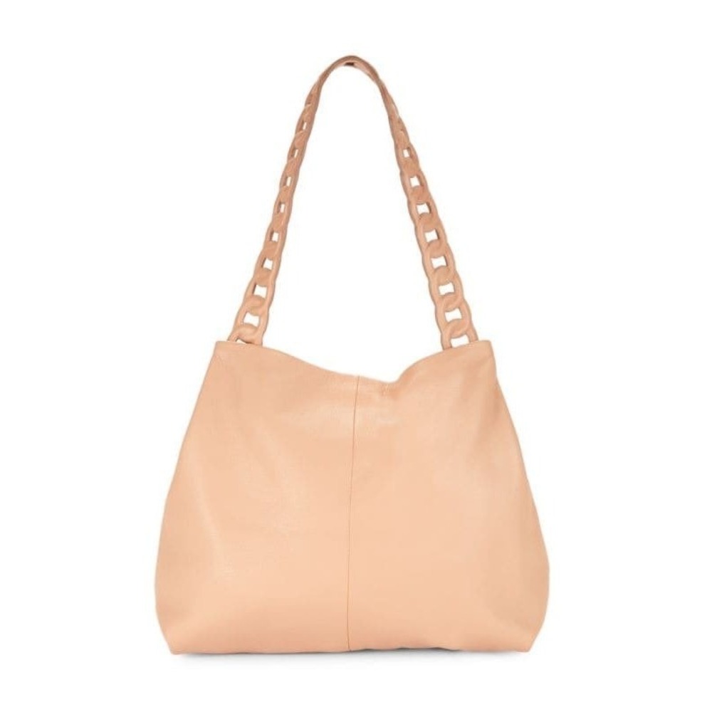 Vince Camuto Deeha Leather Shoulder Bag Nude Chain Strap Hobo Everyday Purse